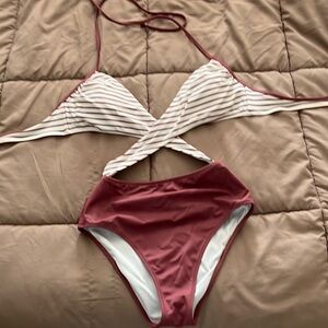 Pink one piece swimsuit